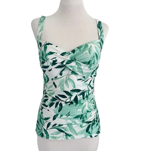 Nip Tuck Oasis Delores Tankini Green Singlet size 10 green white - Picture 4 of 14